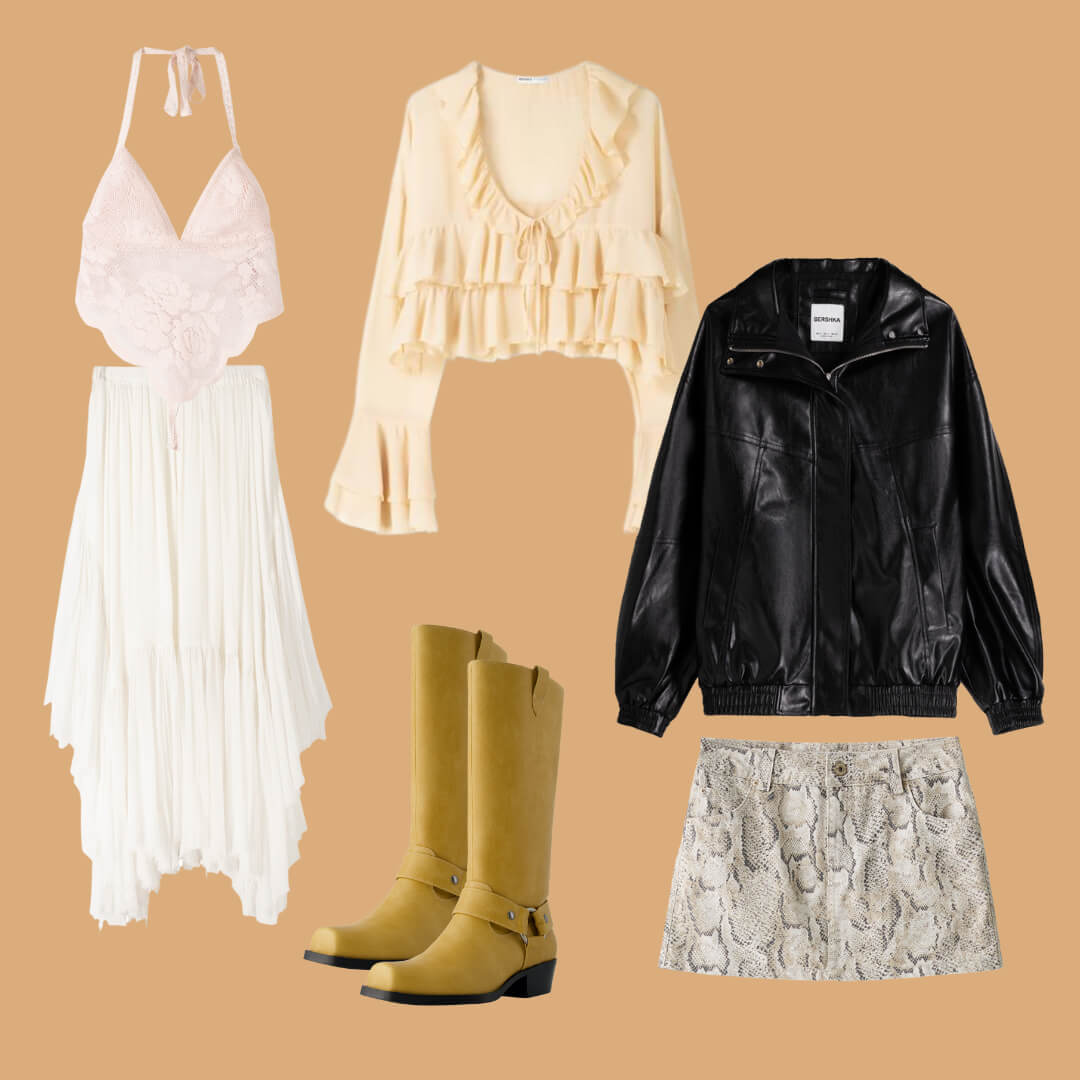 Bershka e Jamie Reid Apresentam "O Romance de Verão" colagem roupa