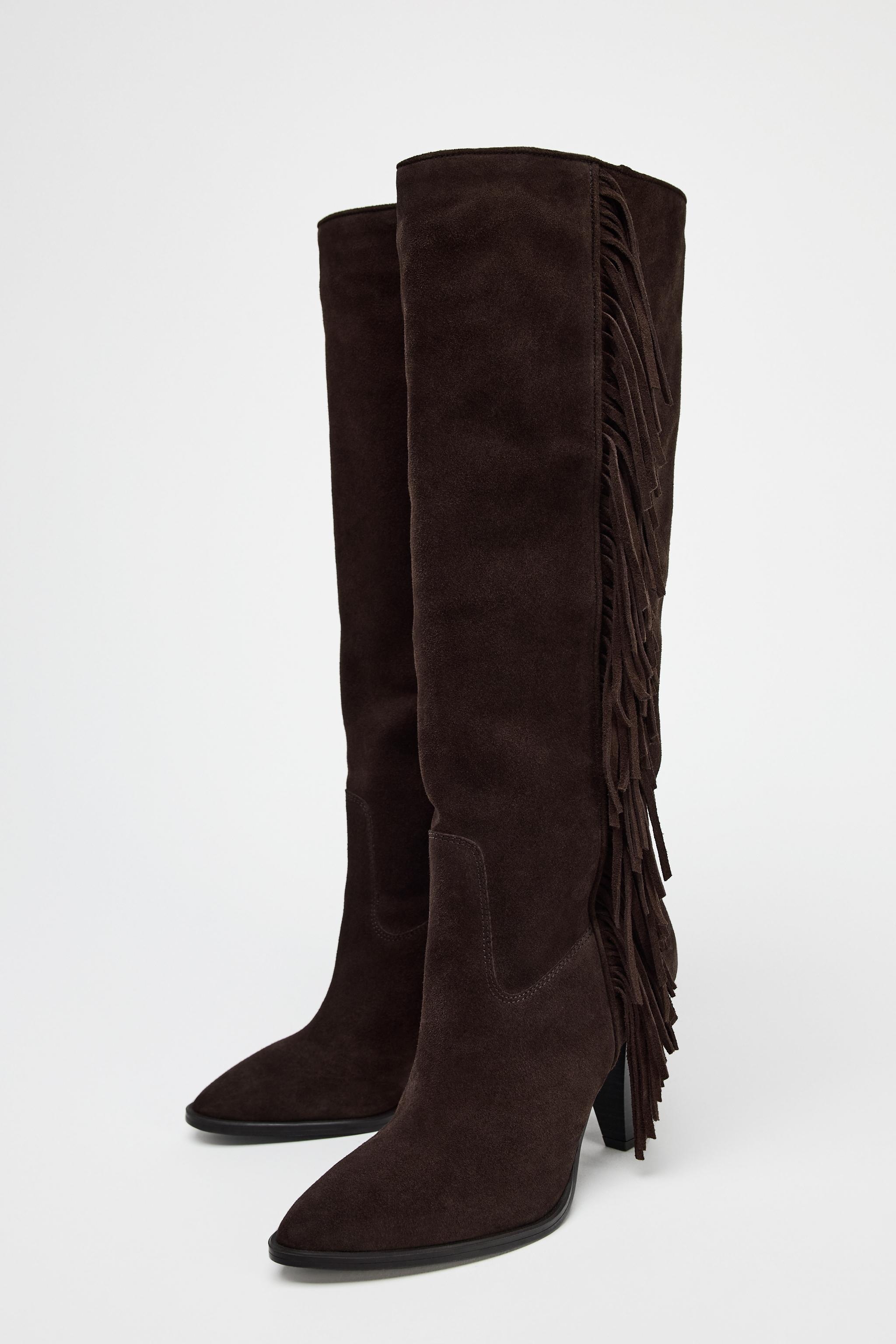 As Botas com Franjas Voltaram: Um Must-Have zara cano alto