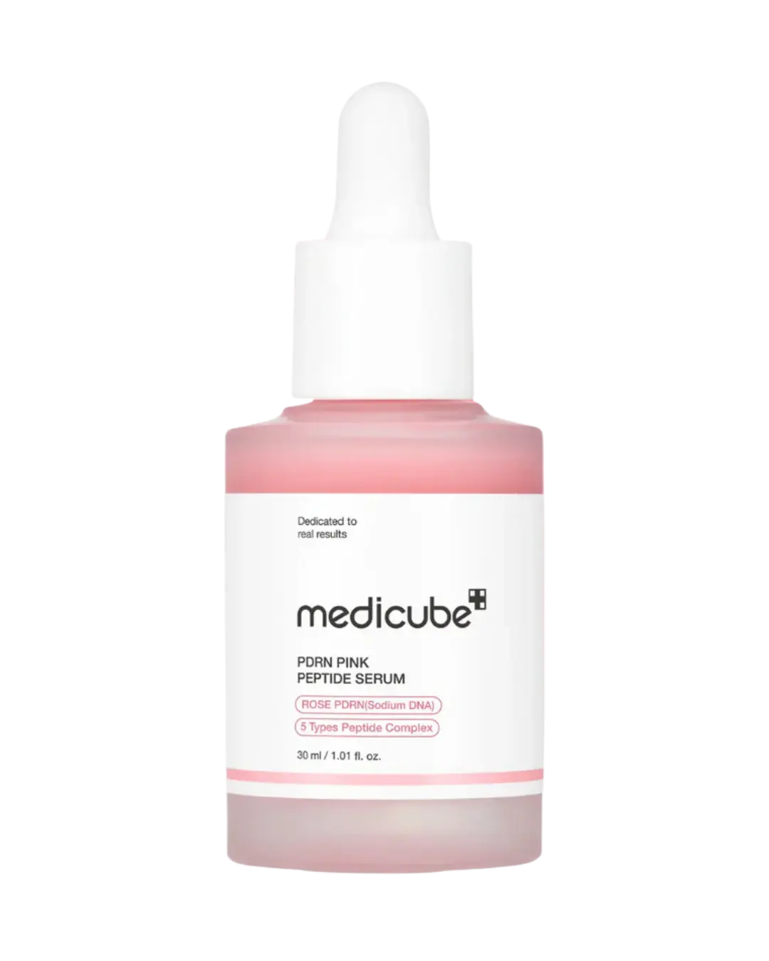Medicube PDRN Pink Peptide Serum Sérum com peptídeos e PDRN — estimula colagénio e hidrata em profundidade.