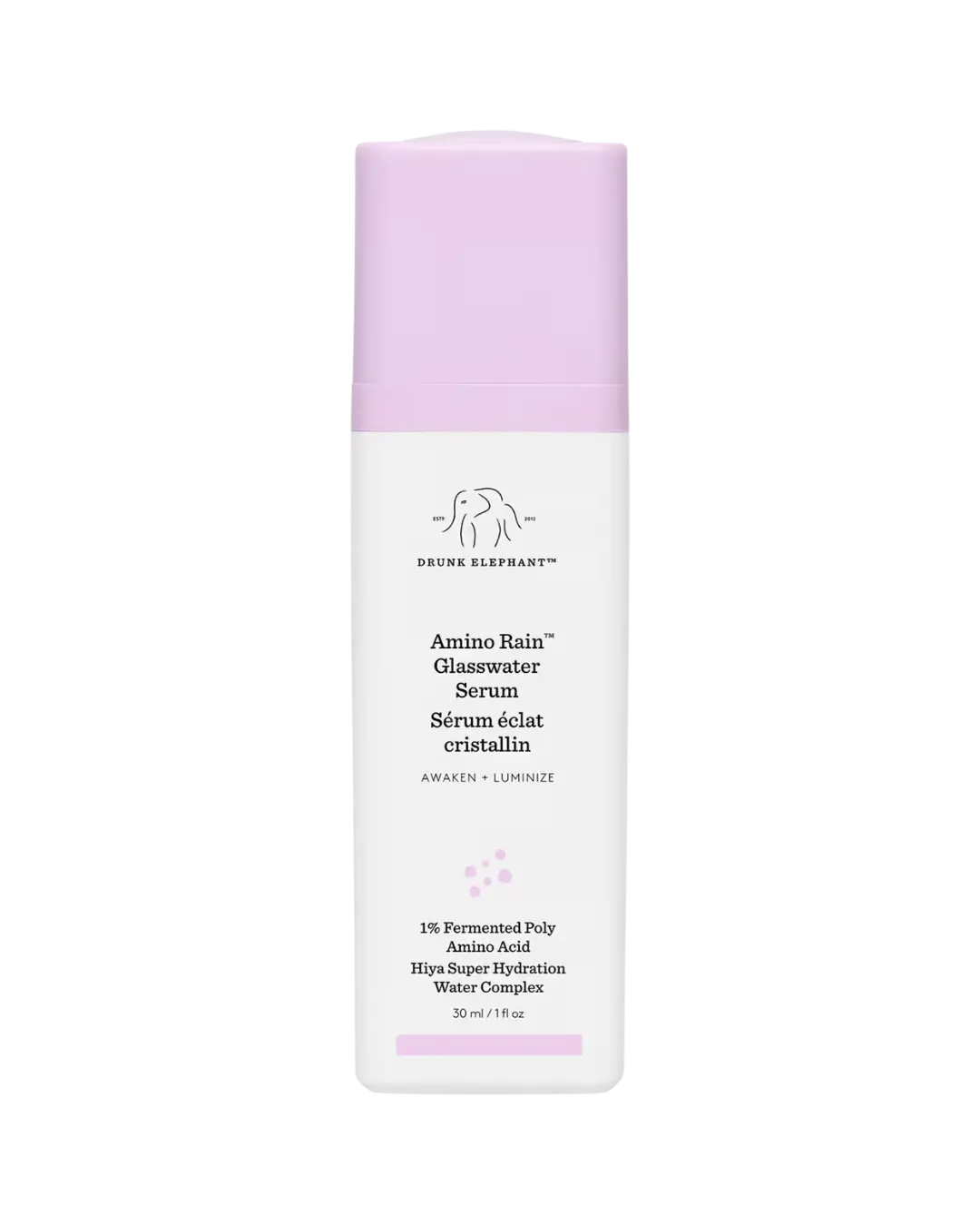 Drunk Elephant Amino Rain Glasswater Serum Sérum leve com aminoácidos e hidratação intensa.
