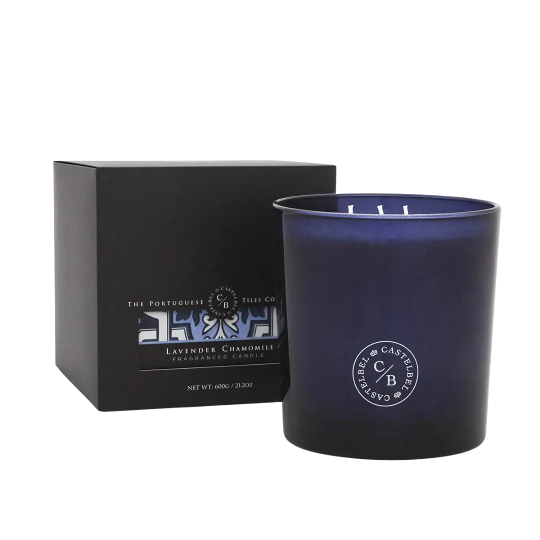 Vela Aromática 3 Pavios Lavender Chamomile castelbel azulejo Portugal