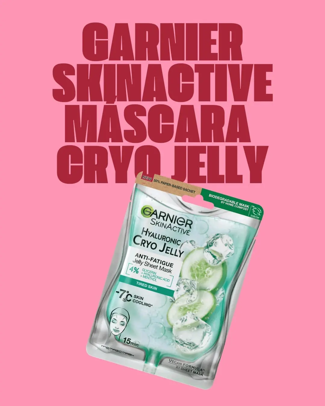 GARNIER SKINACTIVE M&Aacute;SCARA CRYO JELLY  Se tens um tempinho para ti, esta m&aacute;scara com efeito refrescante hidrata intensamente e &ldquo;acorda&rdquo; a pele cansada.