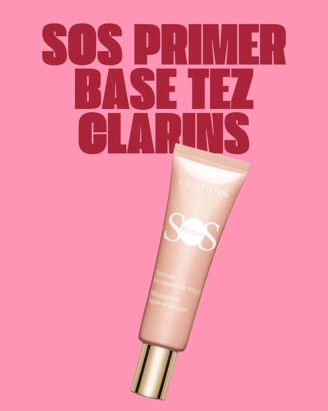 CLARINS SOS PRIMER PINK  uma pr&eacute;-base leve com efeito blur que corrige, revigora e ilumina instantaneamente a pele, proporcionando hidrata&ccedil;&atilde;o e prote&ccedil;&atilde;o antipolui&ccedil;&atilde;o por 24 horas;