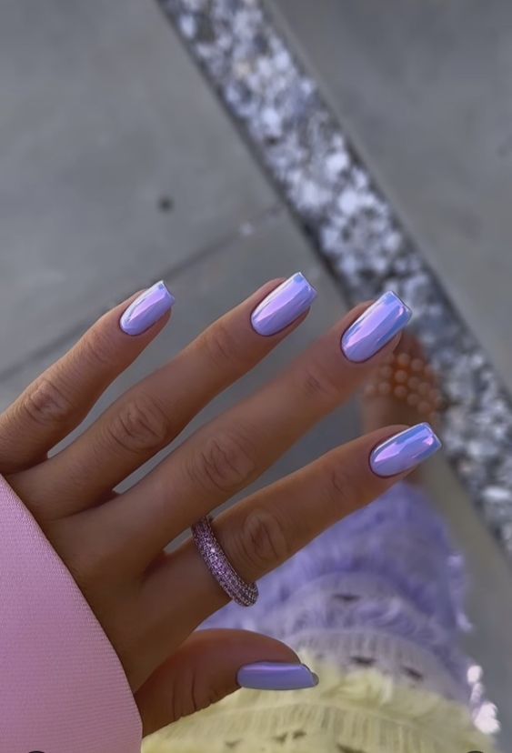 v unhas lilas metalico