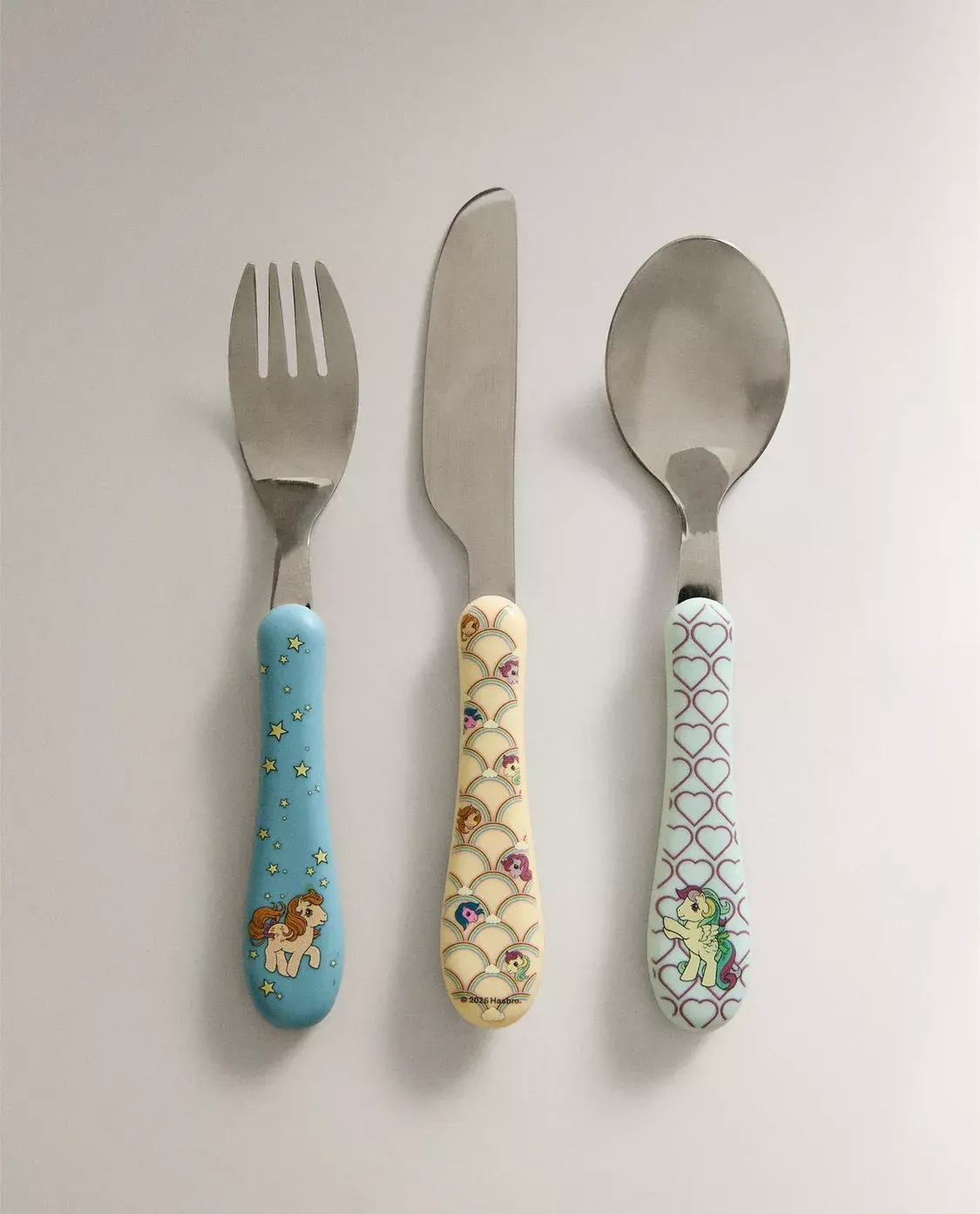 Saco térmico, garrafa de água e conjunto de mesa infantil My Little Pony para lanches e piqueniques talheres