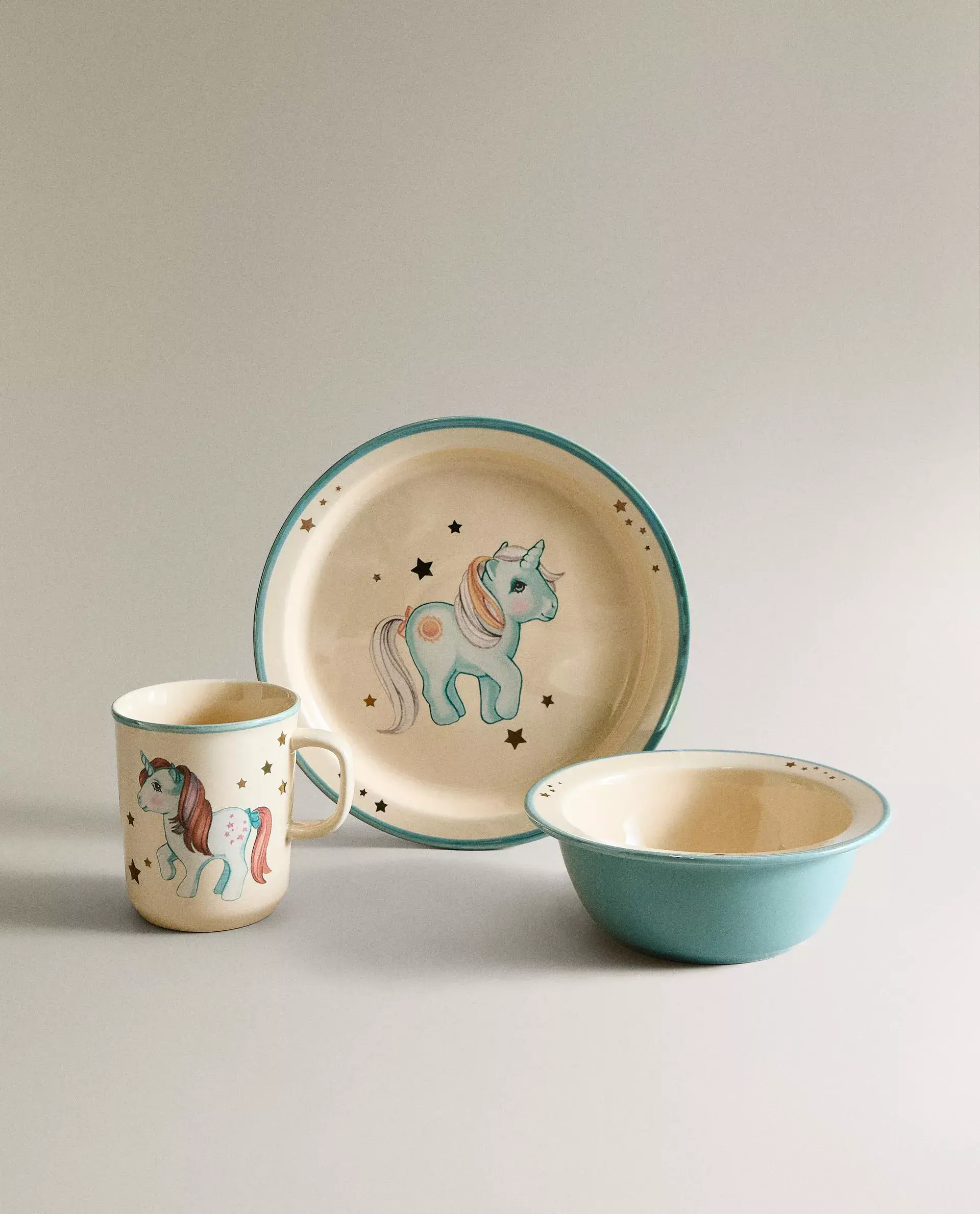 Saco térmico, garrafa de água e conjunto de mesa infantil My Little Pony para lanches e piqueniques conjunto completo