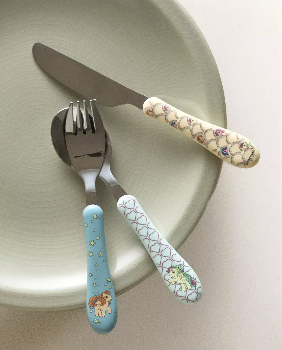 Saco térmico, garrafa de água e conjunto de mesa infantil My Little Pony para lanches e piqueniques 3 talheres